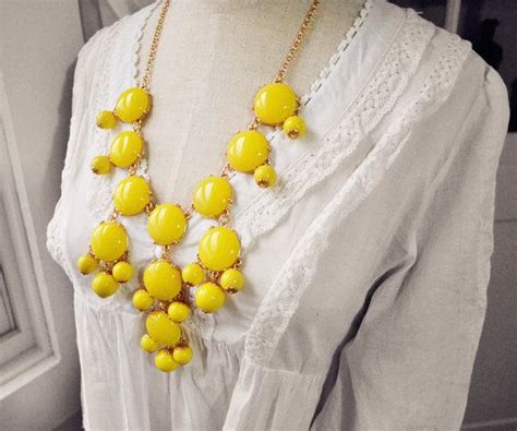 Bubble Necklace J Crew Style Inspired Statement Necklace Sassy Yellow