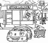 Coloring Pages Supermarket Template sketch template