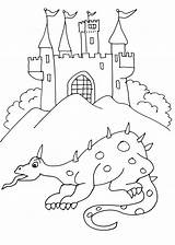 Coloring Dragons Knights Pages Kids Funny Printable Justcolor sketch template