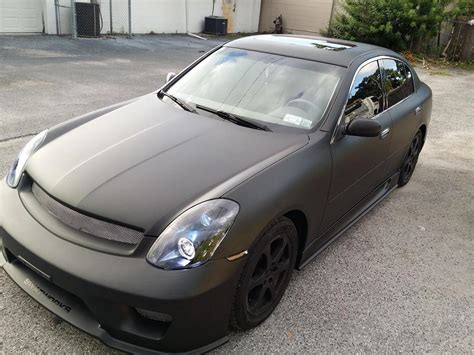 sedan matte black wrap gdriver infiniti   forum