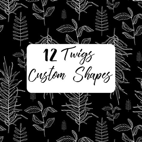 12 twigs custom shapes photoshop custom shapes