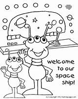 Coloring Space Pages Colouring Aliens Kids Sheets Printable Coloringhome Popular sketch template