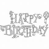 Birthday Happy Hampton Line Stamp Drawing Rubber Sparkle Outline Drawings Mounted Doodle 手書き Coloring Paintingvalley X2 Pages Zentangle Choose Board sketch template