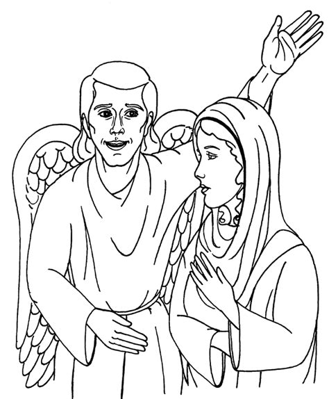 mary   angel gabriel coloring page bible coloring pages angel