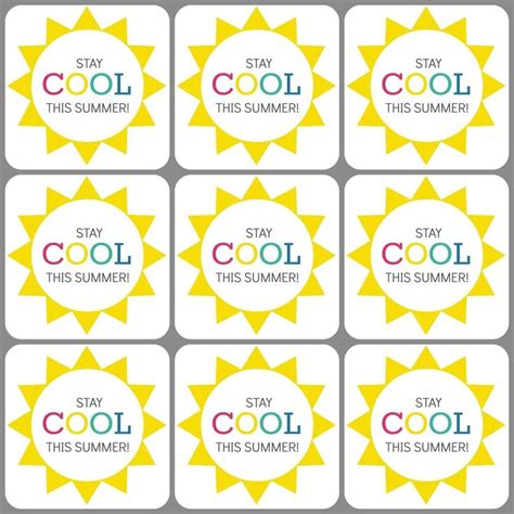 stay cool  summer printable tags teacher gift tags summer