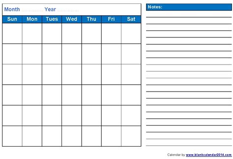 free printable calendars with notes free calendar template