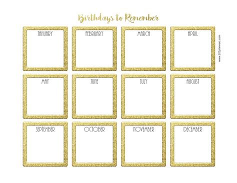 free birthday calendar customize online print at home