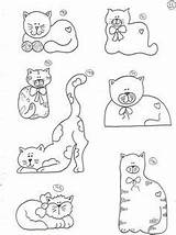 Cat Coloring Applique Patterns Embroidery Crafts Cats Printable Sewing Riscos Outline Template Pattern Appliques Stitches Machine Designs sketch template
