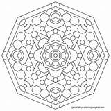 Coloring Mandala Pages Geometric Popular sketch template