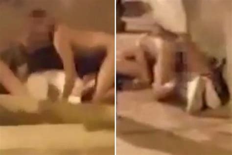 randy ibiza couple strip naked and perform very public sex acts in the middle of a street in