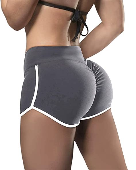 ruched butt lifting booty shorts for women high waisted scrunch workout