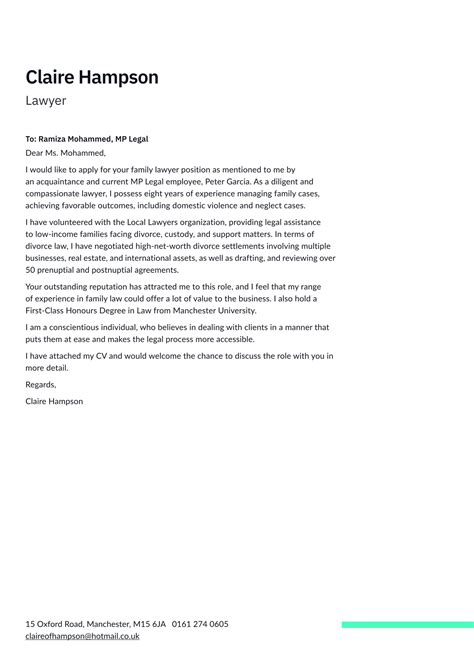 lateral attorney cover letter sample