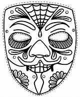 Coloring Ethnic Mask sketch template