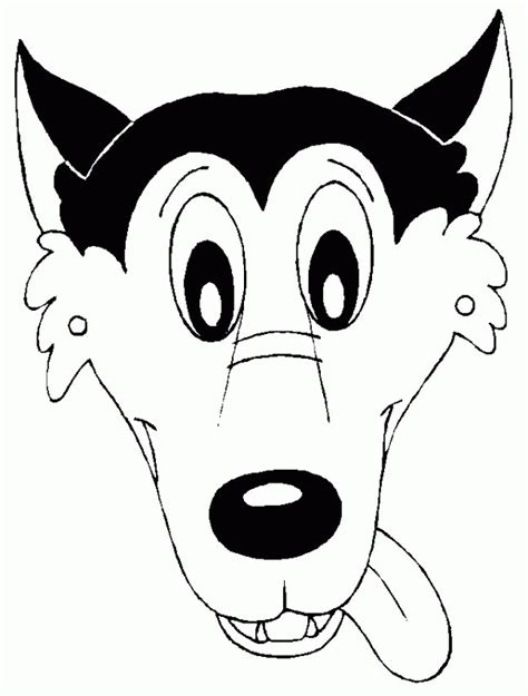 wolf mask coloring page coloring home