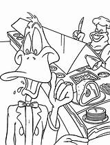 Coloring Pages Duck Daffy Working Restaurant Netart sketch template