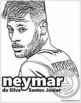 Neymar Pages Coloring Color Print Kids Online sketch template