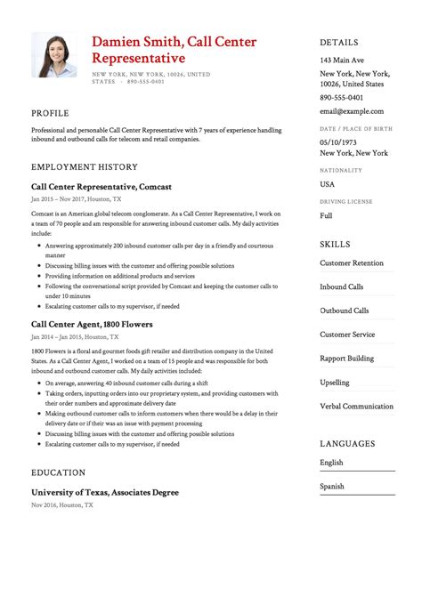 resume sample call center modern call center resume sample