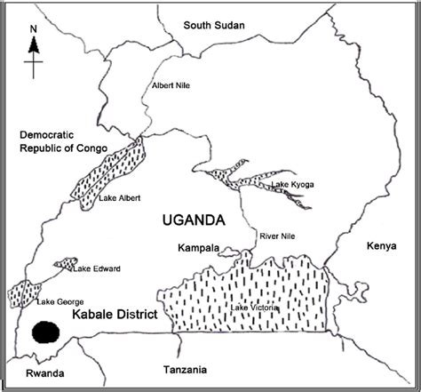schematic map  uganda showing location  study area  scientific diagram