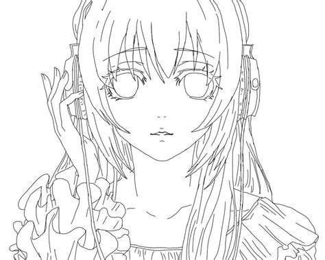 Megurine Luka Lineart By Ladylayton On Deviantart