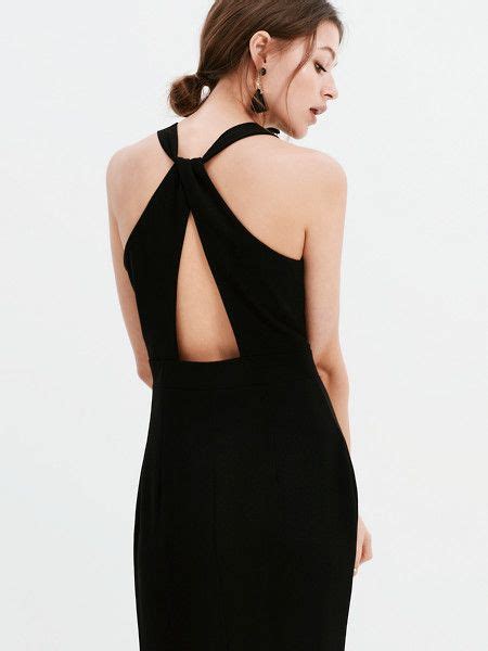 jurk met opengewerkte rug zwart costes fashion jurken mode zwarte jurk