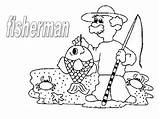Coloring Fisherman Old sketch template