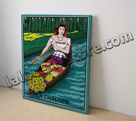 Canvas 8x10 La Chalupa Loteria Card Stretched And Ready