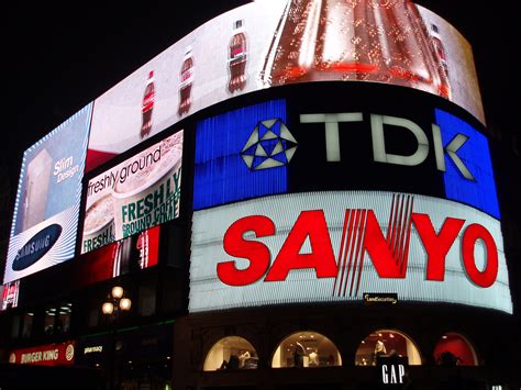 stock photo  bright neon advertising sign  piccadilly circus photoeverywhere