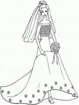 Wedding Coloring Pages Dress Bride Coloring4free Barbie Clipart Princess Colouring Library Disney Beautiful Popular sketch template