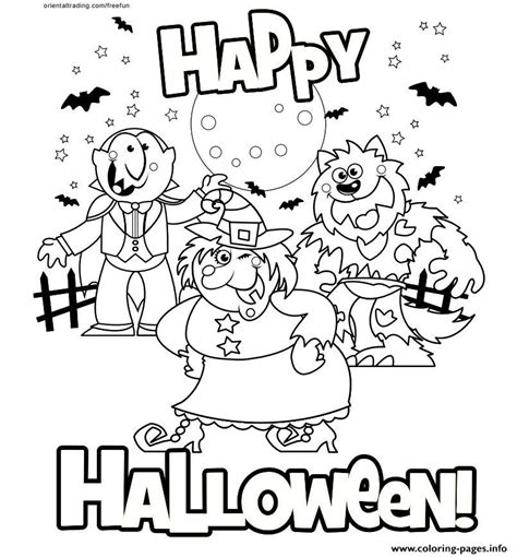 happy halloween  coloring page printable
