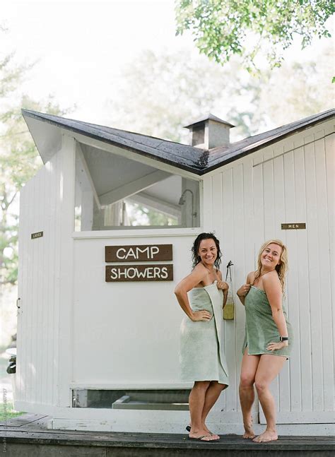 Women At Summer Camp Showers By Stocksy Contributor Lexia Frank