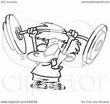 Lifting Barbell Boy Outline Little Toonaday Illustration Cartoon Royalty Rf Clip Clipart 2021 sketch template
