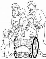 Coloring Pages Family Kids Disabilities People Familia Color Print Big Grandmother La Helping Grandma Search Disabili Looking Getcolorings Again Bar sketch template