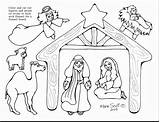 Manger Nativity Coloring Scene Pages Jesus Printable Drawing Line Animals Color Baby Christmas Template Adults Getcolorings Sketch Board Print Paintingvalley sketch template
