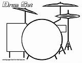 Drum Set Rock Drawing Coloring Roll Drums Pages Drawings Kids Music Musical Printable Easy Simple Shape Shapes Outline Drumset Draw sketch template