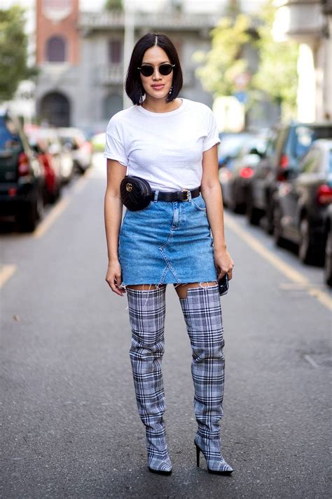 7 Cool Jean Skirt Outfits For Spring Who What Wear