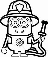 Coloring Fireman Minions Pages Firefighter Sam Fire Printable Minion Color Sheets Print Fighter Book Kids Helmet Firemen Wecoloringpage Cartoon Adult sketch template