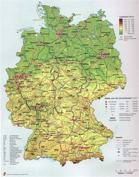 deutschlandkarte mit staedten landkarte