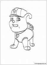 Rubble Paw Coloring Pages Patrol Online Color Coloringpagesonly Rescue sketch template
