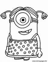 Coloring Pages Minion Girl Little Printable Kids Drawing Print Girly Color Despicable Getdrawings Getcolorings Minions Paintingvalley Cartoons Colorings sketch template
