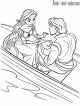 Rapunzel Coloring Pages Tangled Flynn Disney Printable Princess Boat Color Book Print Rider Colouring Kids Visit Sheets Getdrawings Library Clipart sketch template