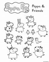 Pig Coloring Friends Peppa Pages Printable Print Book sketch template