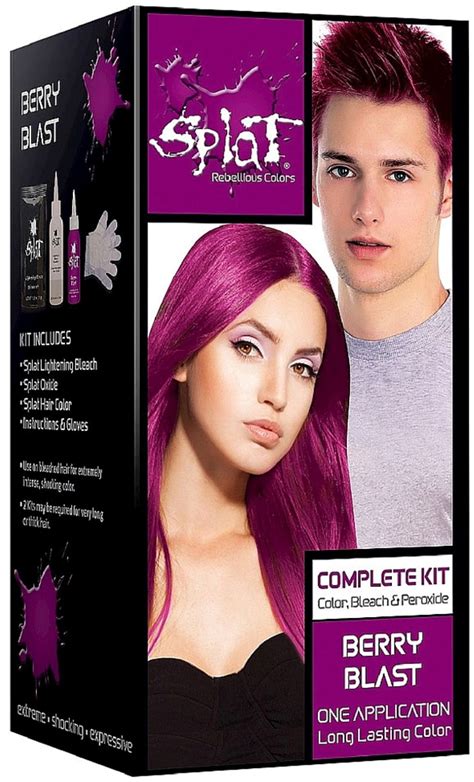 splat rebellious colors long lasting hair color kit berry blast  ea