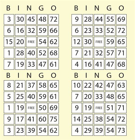 printable printable bingo cards   page