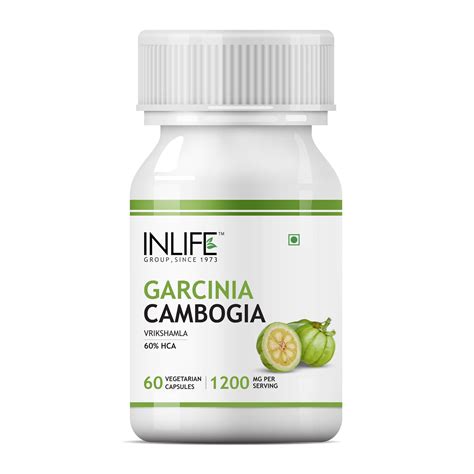 inlife garcinia cambogia extract 60 hca 1200 mg serving 60 no s fat