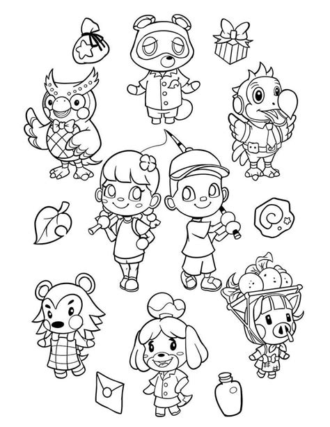 printable animal crossing coloring pages