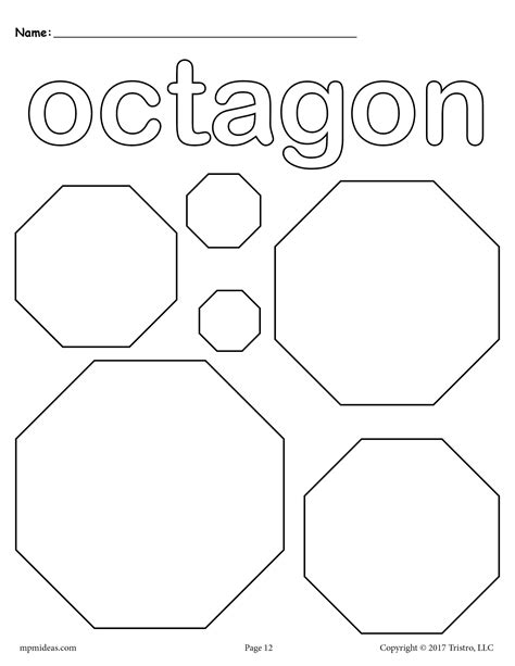 octagons coloring page shape coloring pages preschool coloring pages