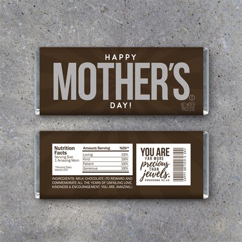 happy mothers day candy bar wrappers printable instant