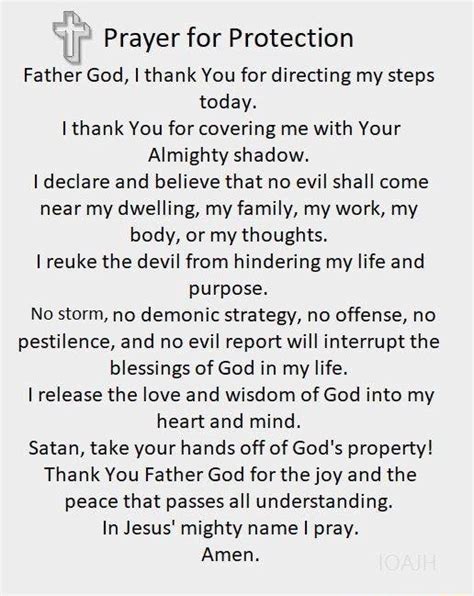 “m Prayer For Protection Father God Ithank You For