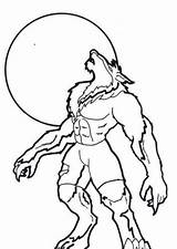 Werewolf Moon Howling sketch template