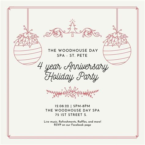 year anniversary holiday party  woodhouse day spa st pete